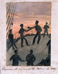 Amusements on Board the Vulcan at Sea, c.1854